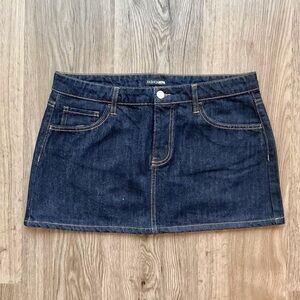 Fashion Nova Dark Blue Denim Mini Skirt